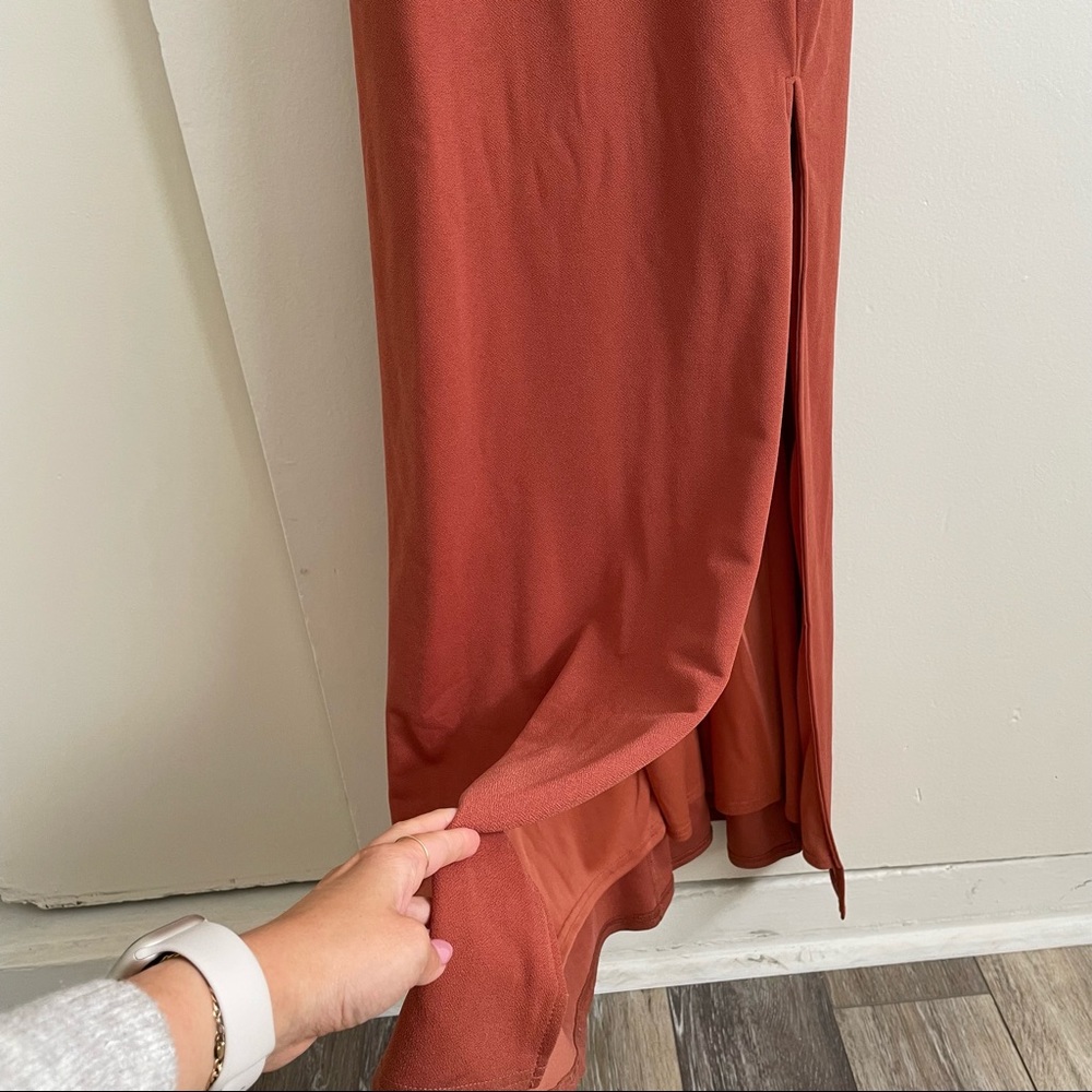 Birdy grey terracotta cowl neck dress - Picture 3 of 5